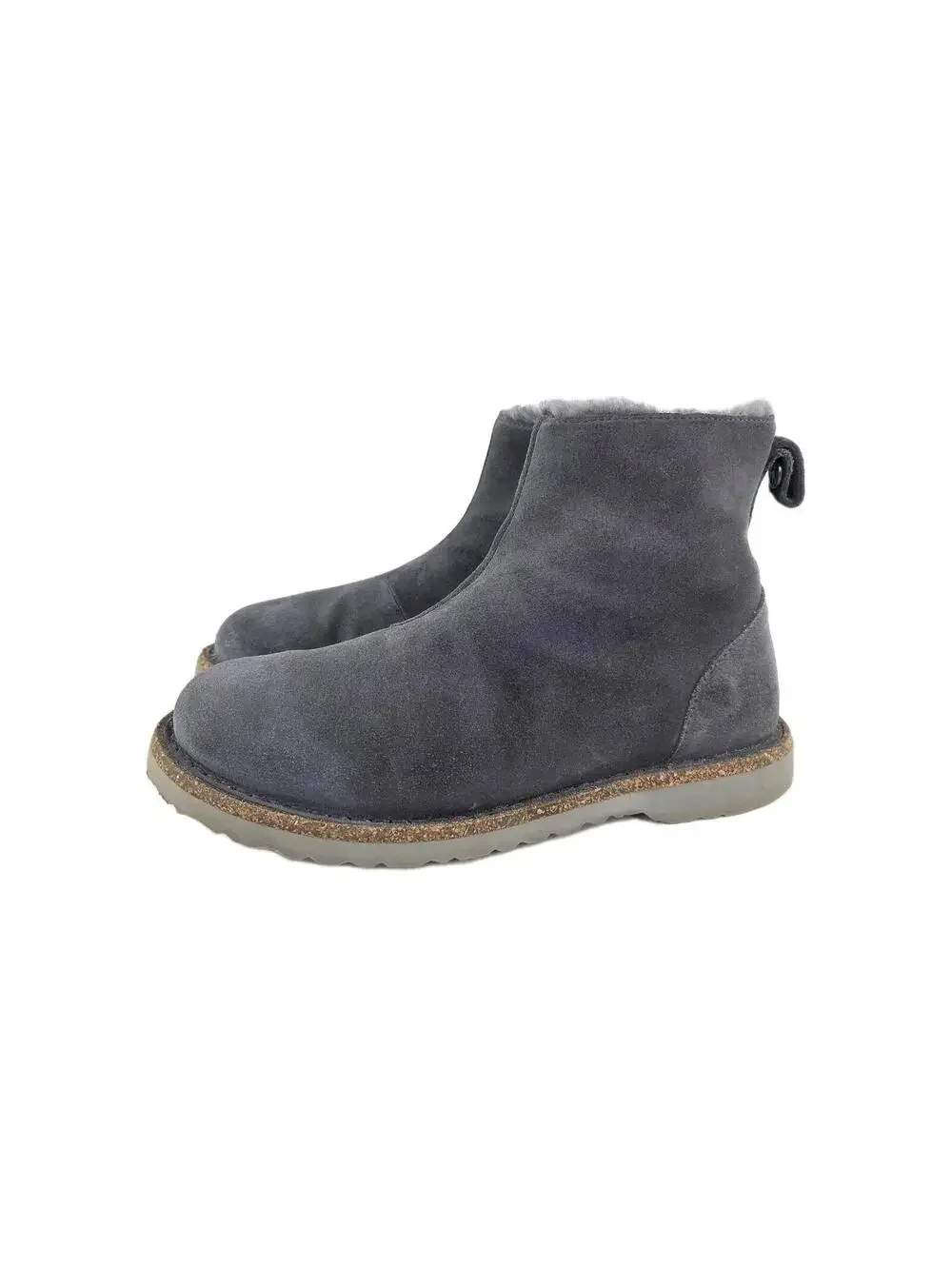 Birkenstock Melrose Zip boots US 7 Womens Blue Suede Fur-Lined Booties